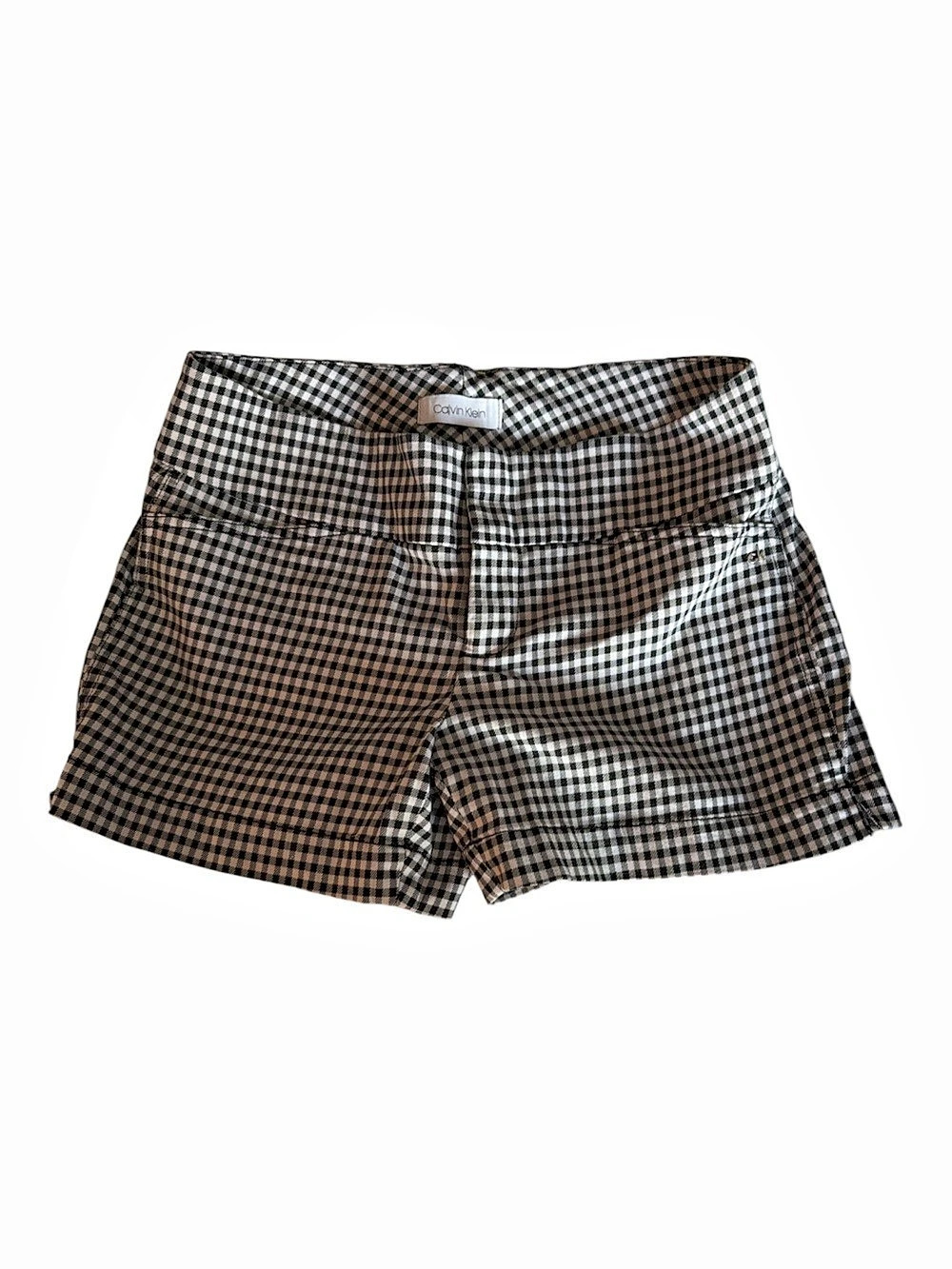 Calvin Klein Checkered Low Waist Shorts in black and white